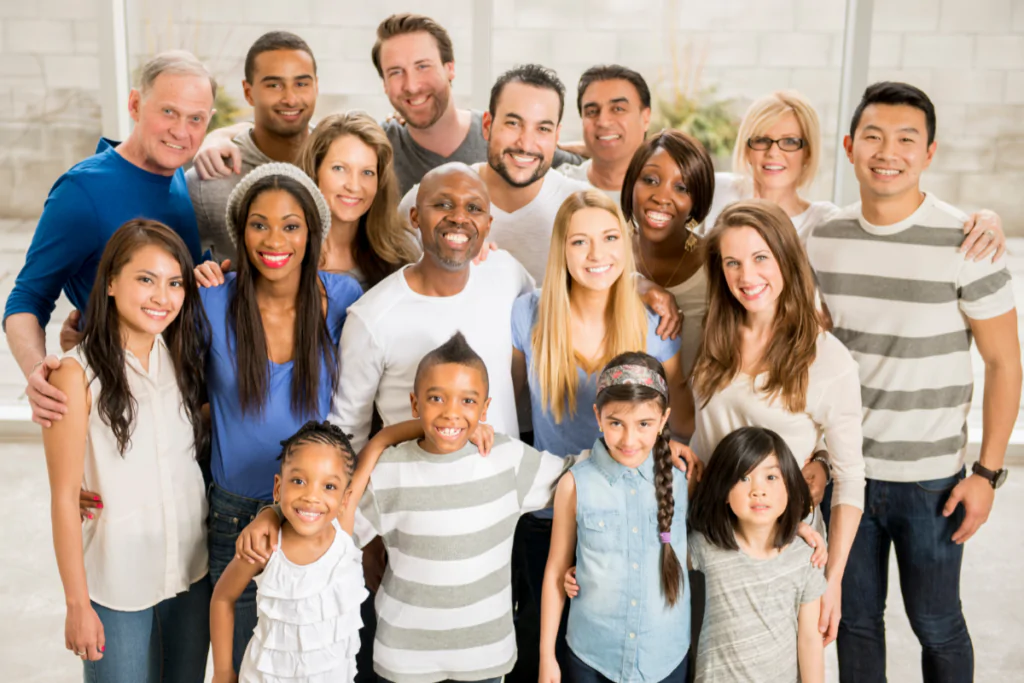 Generational family together smiling